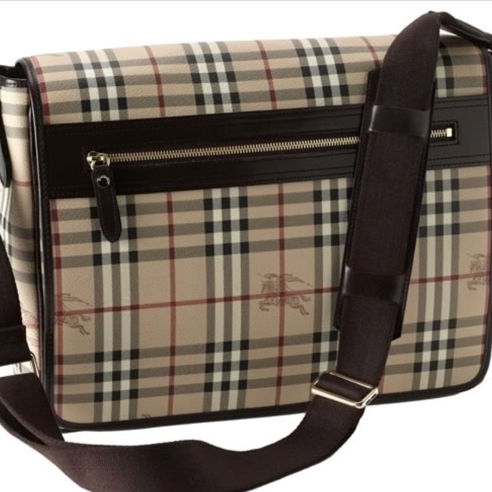 Burberry Haymarket Check Beige Messenger Bag